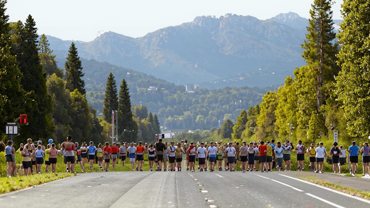 Marathon along Loch Ness Lake