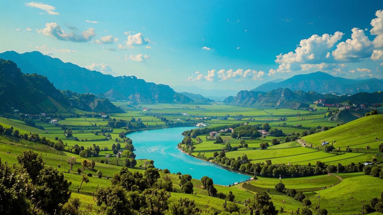 View of the Zaramag reservoir