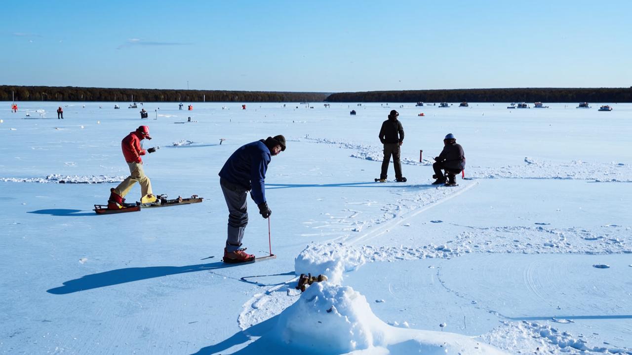 A golf course on a glacier