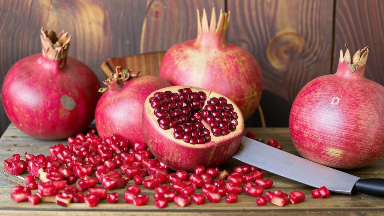 How does pomegranate help increase muscle strength?