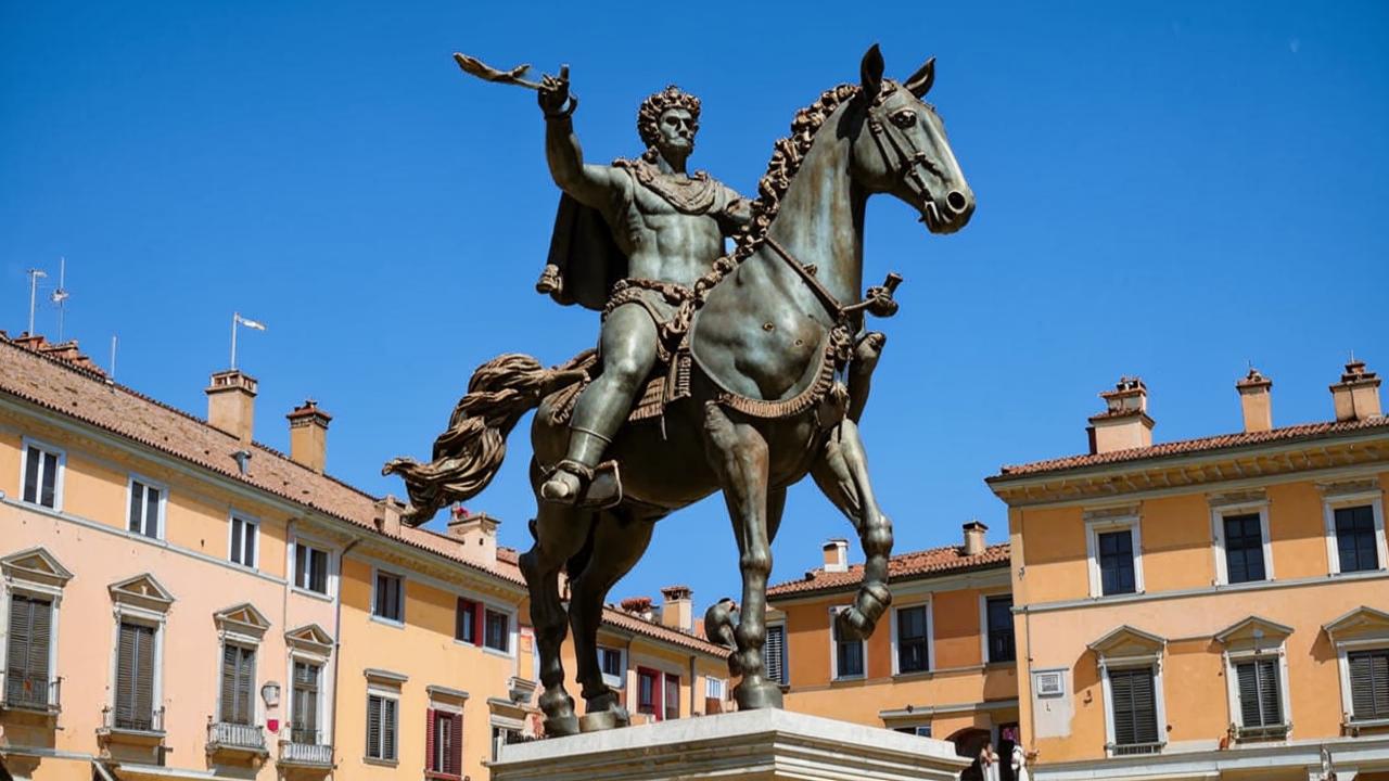 Statue of Marcus Aurelius on Capitoline Hill in Rome