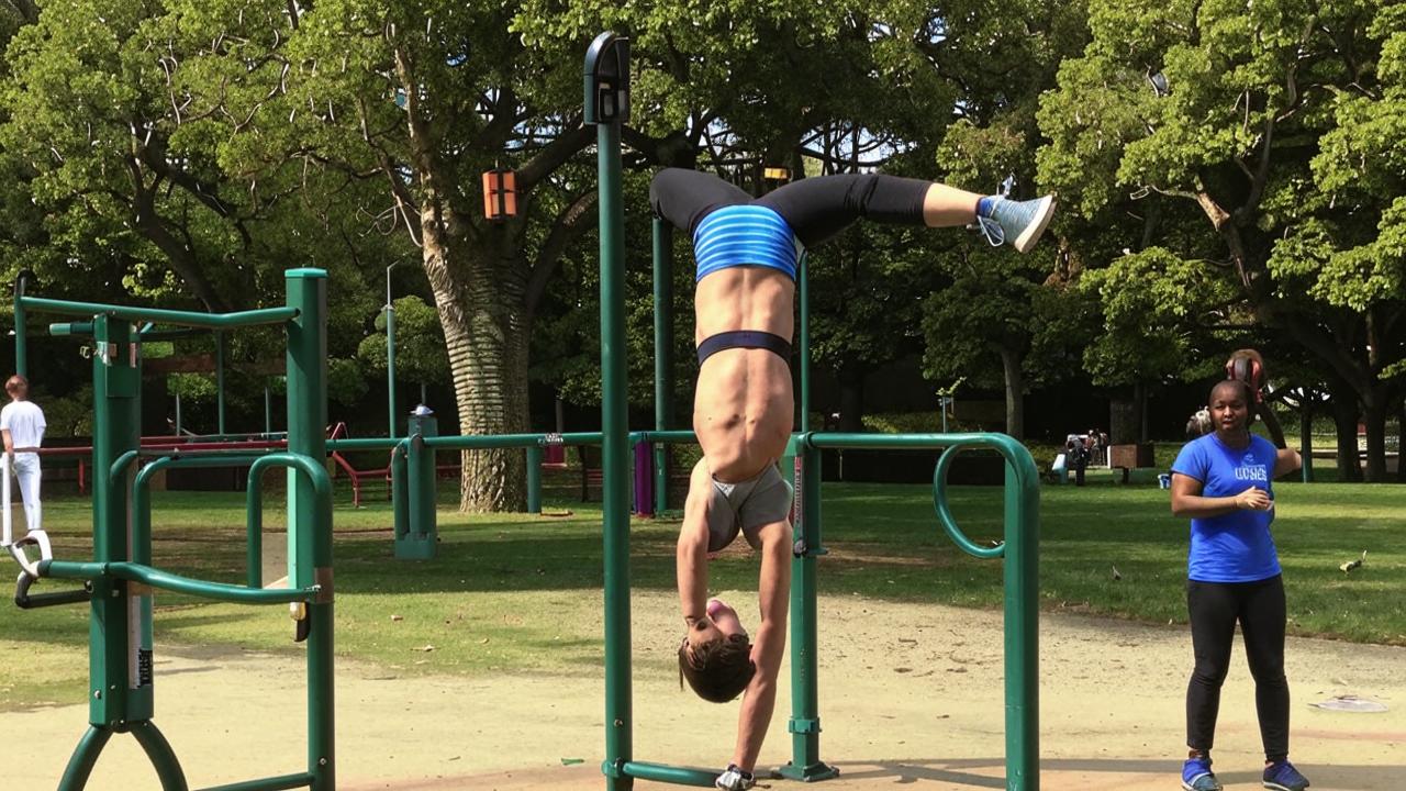 Handstand against the wall