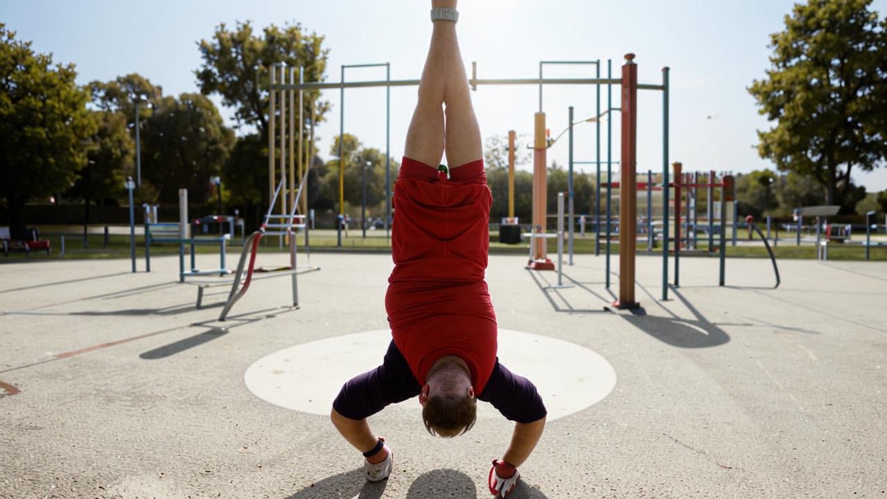 Handstand with arms bent