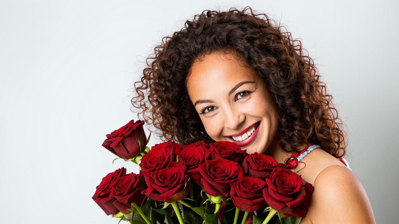 A bouquet of red roses