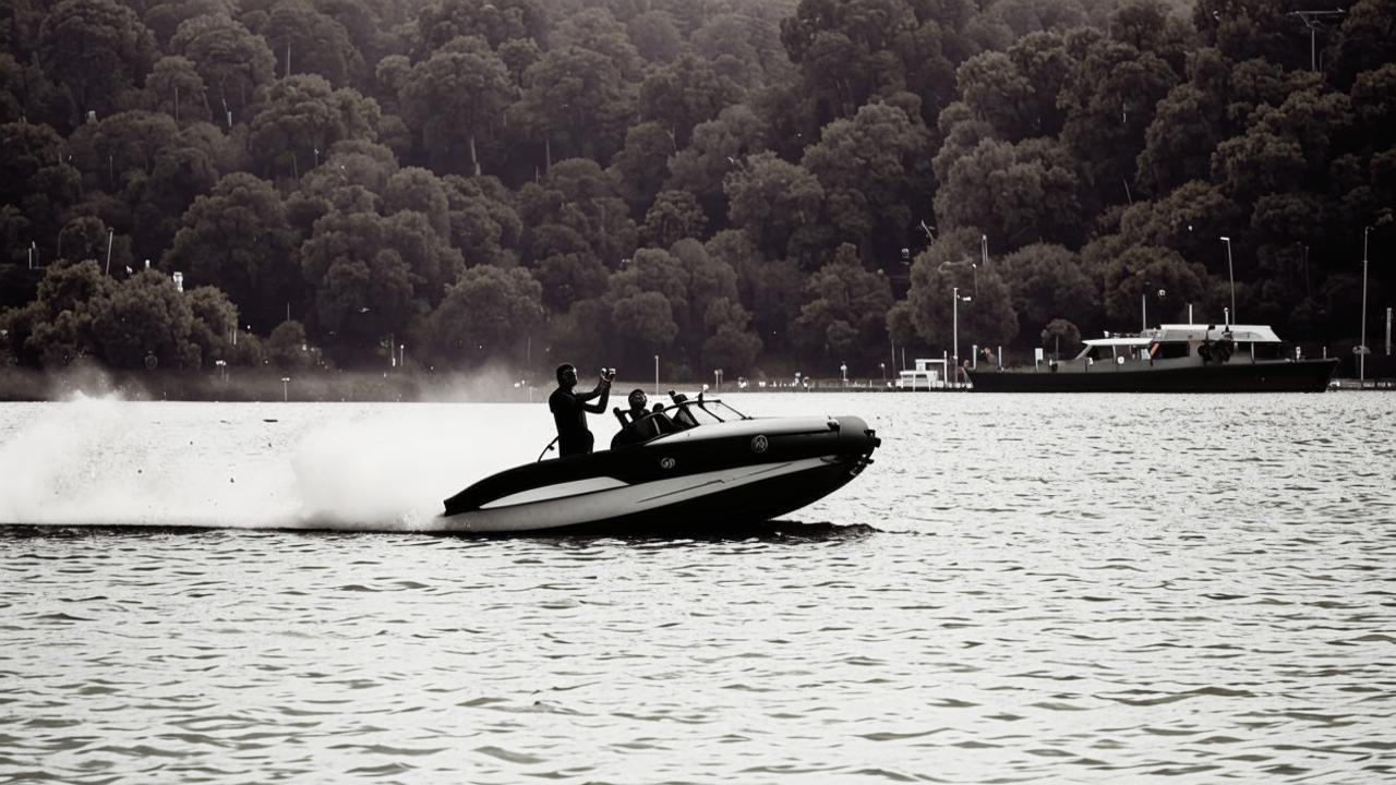 Princess Margaret takes a water skiing lesson, April 23, 1963