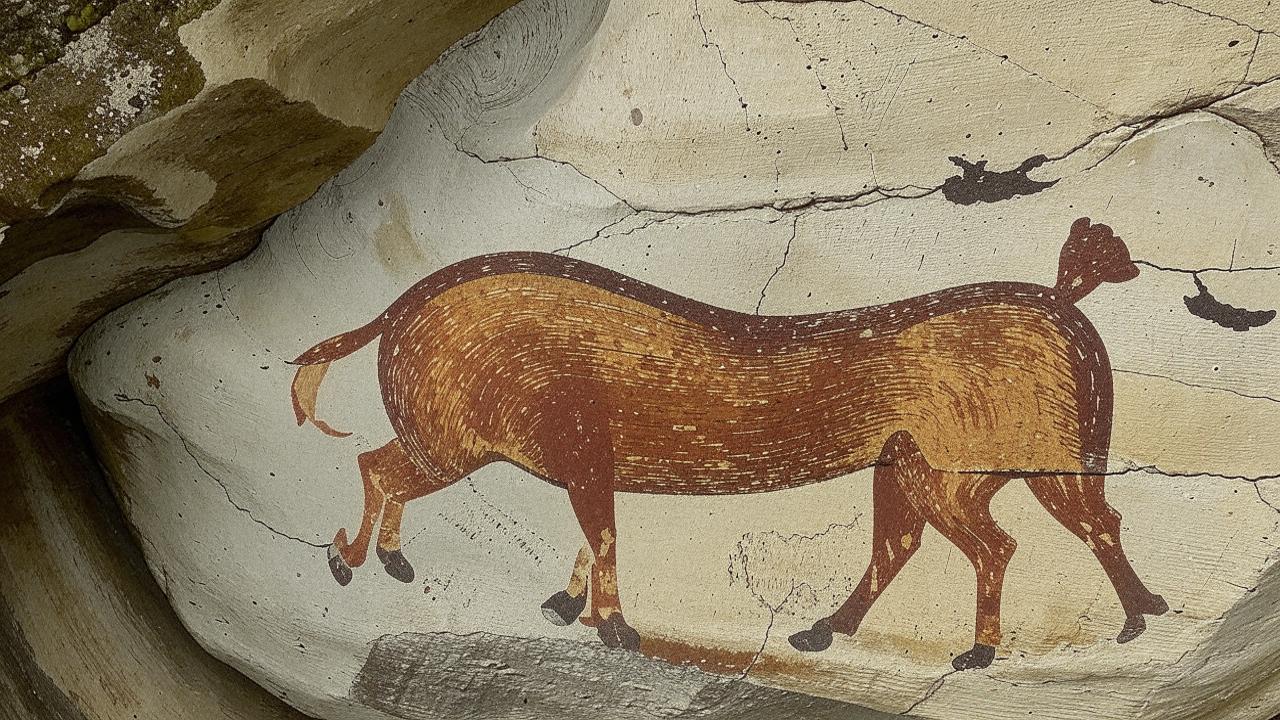 A drawing in a Sulawesi cave