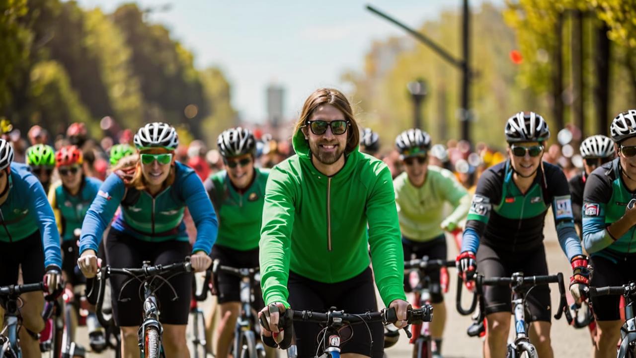 Night cycling marathon in Moscow