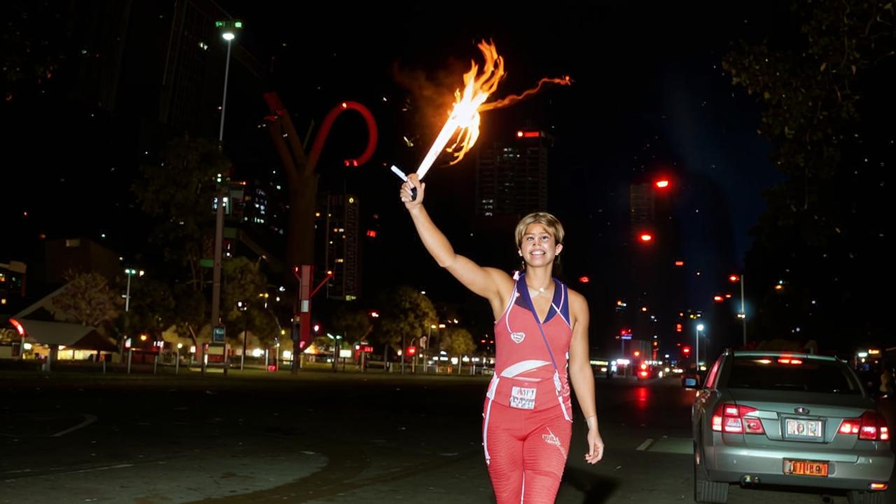 Shavarsh Karapetyan during the Olympic torch relay in Moscow, 2013