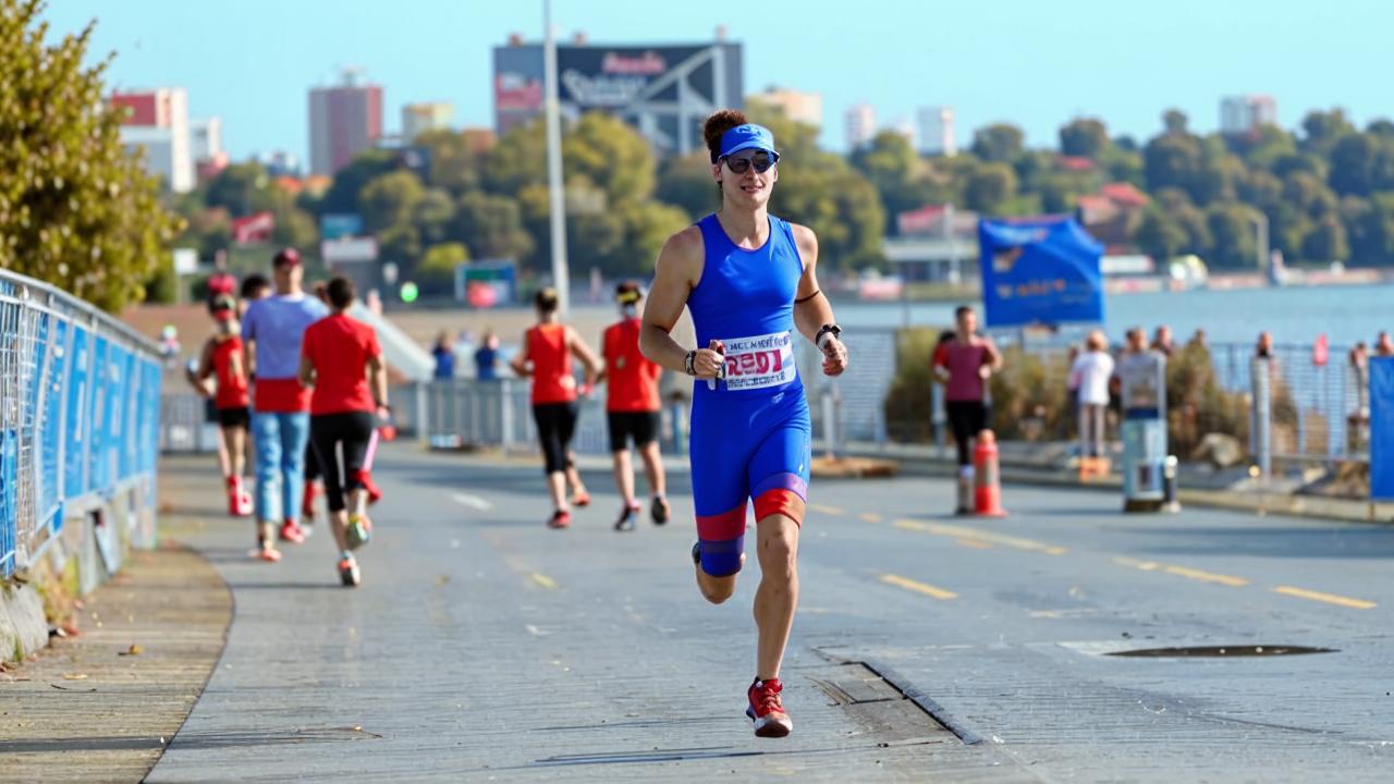 A triathlete during a race