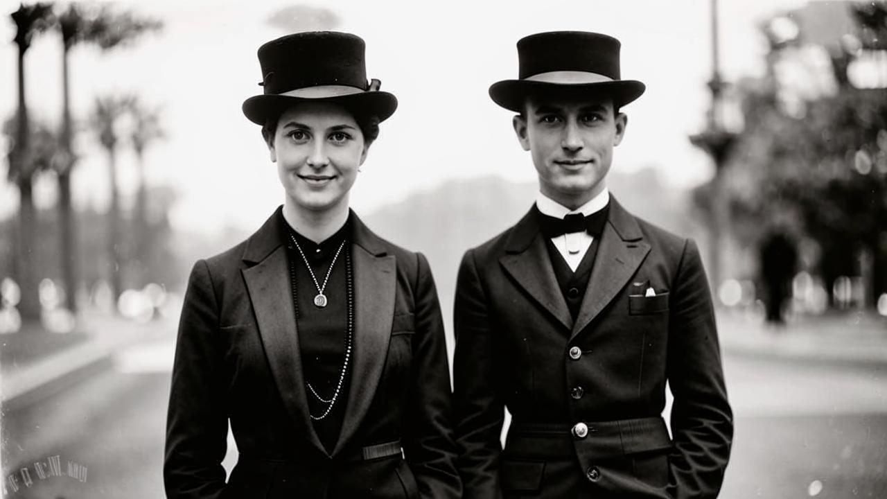 Harry Houdini and his wife Wilhemina, 1913.