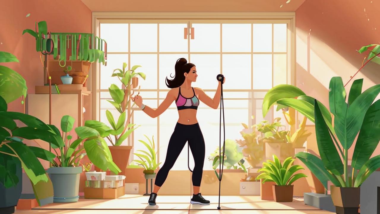 Full-body workout with resistance bands